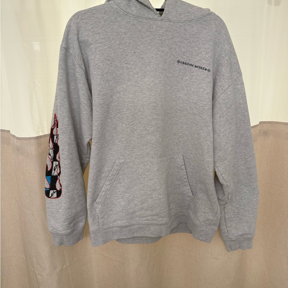Chrome Hearts Gray Hoodie with Colorful Embroidery